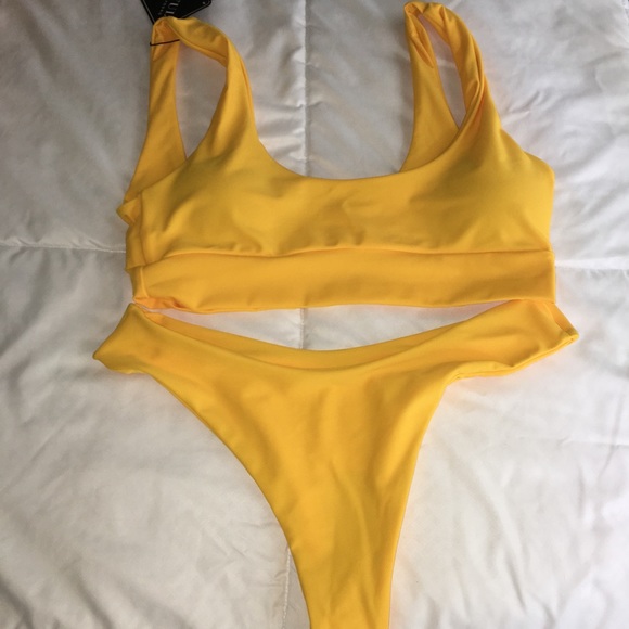 Zaful Other - yellow cheeky bikini